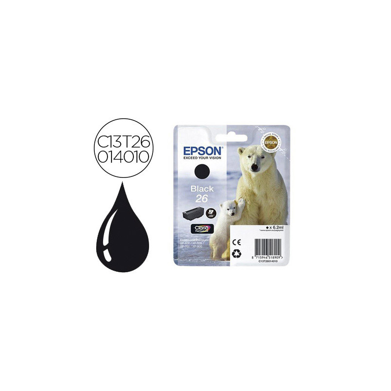 Ink-jet epson t2601 expression xp-600 / 605 / 700 / 800 negro - 220 pag -