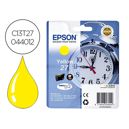 Ink-jet epson 27 wf-3620 / 711 0 / 7610 / 7620 amarillo 2.200 pag