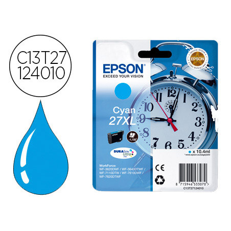 Ink-jet epson 27xl wf3620 / 7110 / 7610 / 7620 cyan 1.100 pag