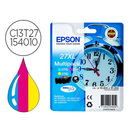 Ink-jet epson 27xl wf3620 / 7110 / 7610 / 7620 pack multicolor