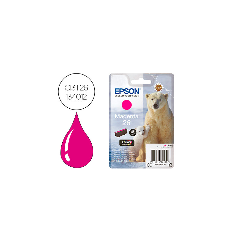 Ink-jet epson t26 xp-600 / 605 / 700 / 800 magenta 300 pag