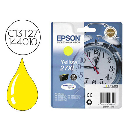 Ink-jet epson 27xl wf 3620 / 7110 / 7610 / 7620 amarillo 1.100 pag