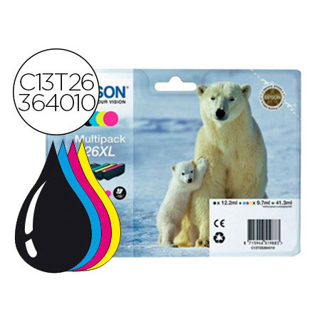 Ink-jet epson 26xl xp600 / xp700 / xp800 pack multicolor 700 pag