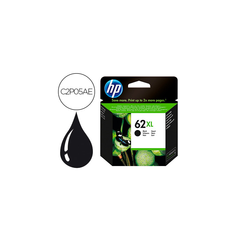 Ink-jet hp 62xl envy 5640/7640 officejet 5740 negro 600 pag