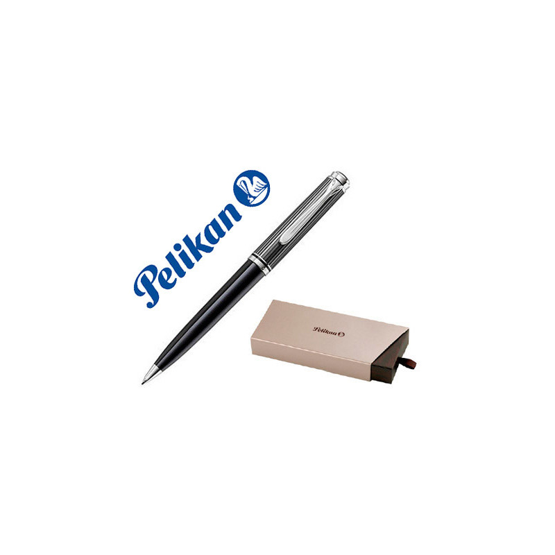 Boligrafo pelikan souveran stresemann k805 negro / gris detalles plata