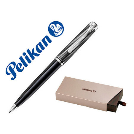 Boligrafo pelikan souveran stresemann k805 negro / gris detalles plata