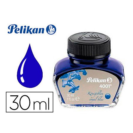 Tinta estilografica pelikan 4001 azul real bote 30 ml