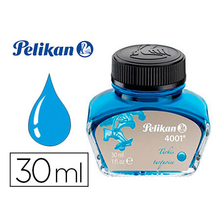 Tinta estilografica pelikan 4001 turquesa frasco 30 ml