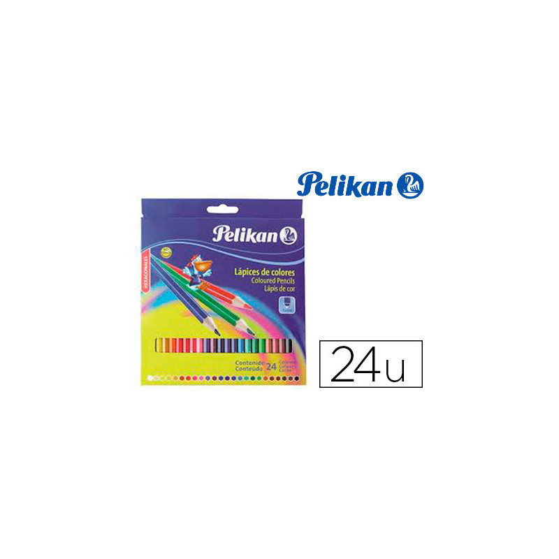 Lapices de colores pelikan hexagonales caja de 24 colores surtidos