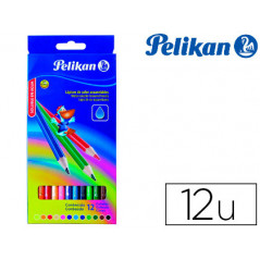 Lapices de colores pelikan hexagonales acuarelable 12 colores mina 3mm caja de carton