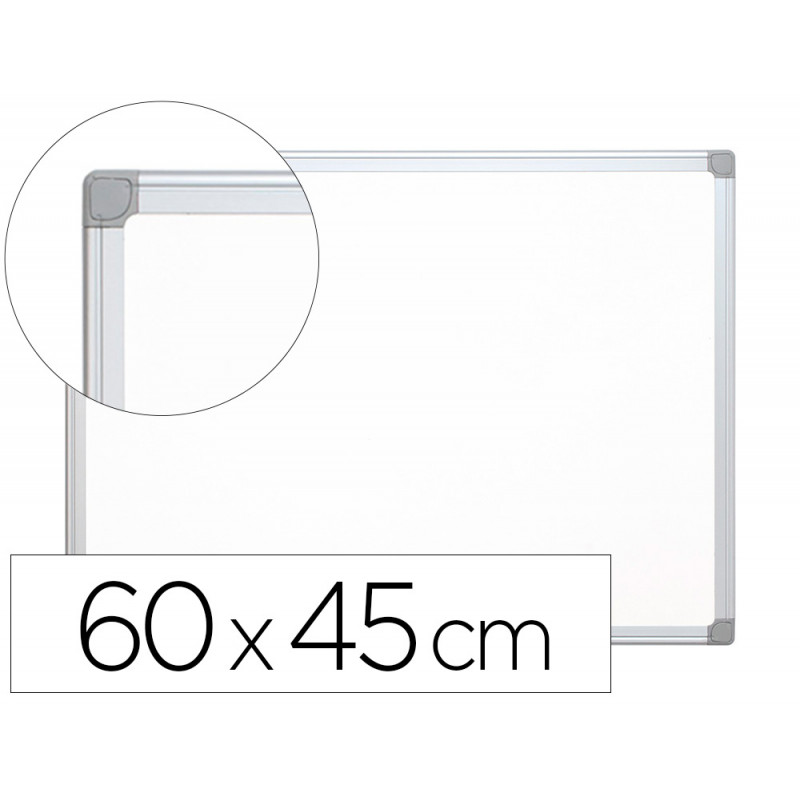Pizarra blanca q-connect lacada magnetica marco aluminio 60x45 cm