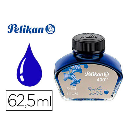 Tinta estilografica pelikan 4001 azul real frasco de 62,5 ml