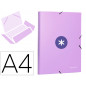 Carpeta antartik gomas tres solapas carton forrado a4 color lavanda