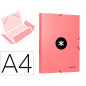 Carpeta antartik gomas tres solapas carton forrado a4 color coral