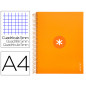 Cuaderno espiral a4 micro antartik tapa forrada 120h 90 gr cuadro 5mm 5 bandas 4 taladros color mostaza