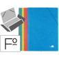 Carpeta liderpapel gomas tres solapas carton simil prespan folio pack de 4 unidades colores surtidos