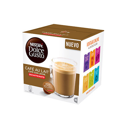 Cafe dolce gusto cafe con leche descafeinado monodosis caja de 16 unidades