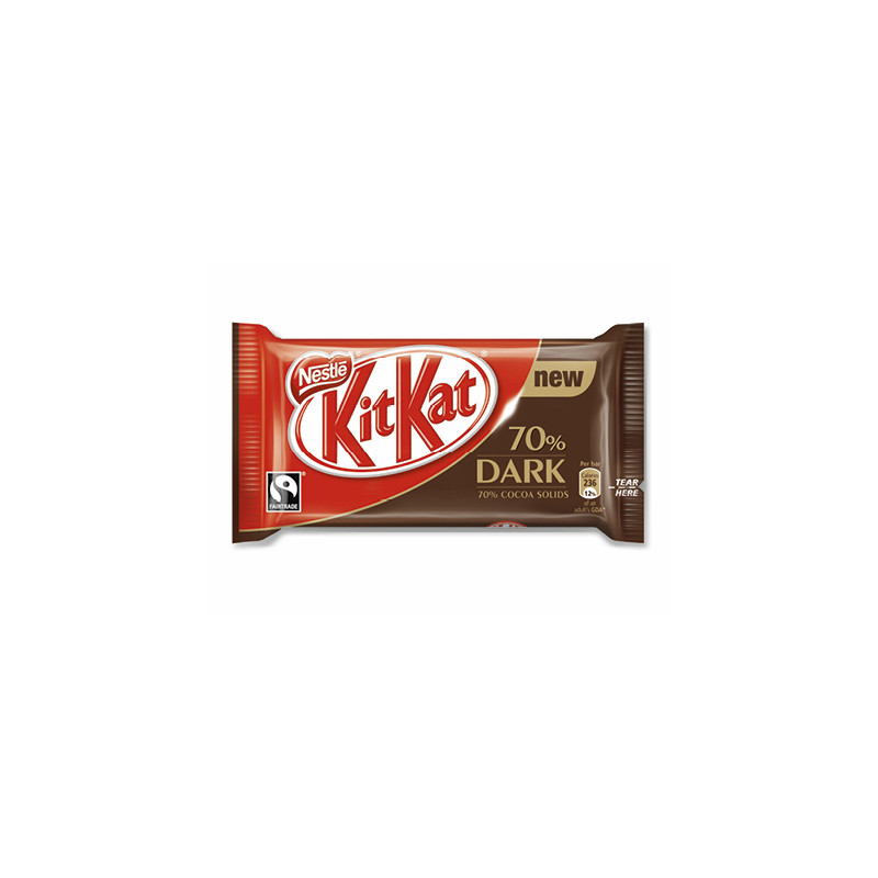 Kit kat nestle dark 70% cacao paquete de 4 barritas 41,5 gr