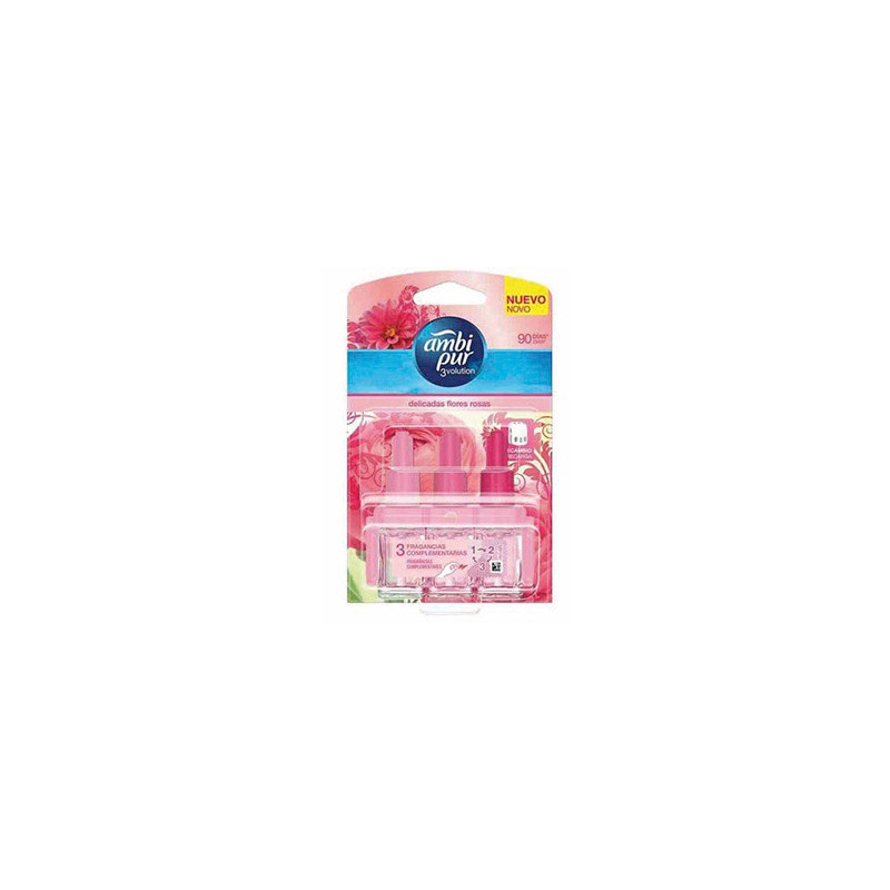 Recambio ambipur electrico 3 volution delicadas flores rosa recambio 21 ml