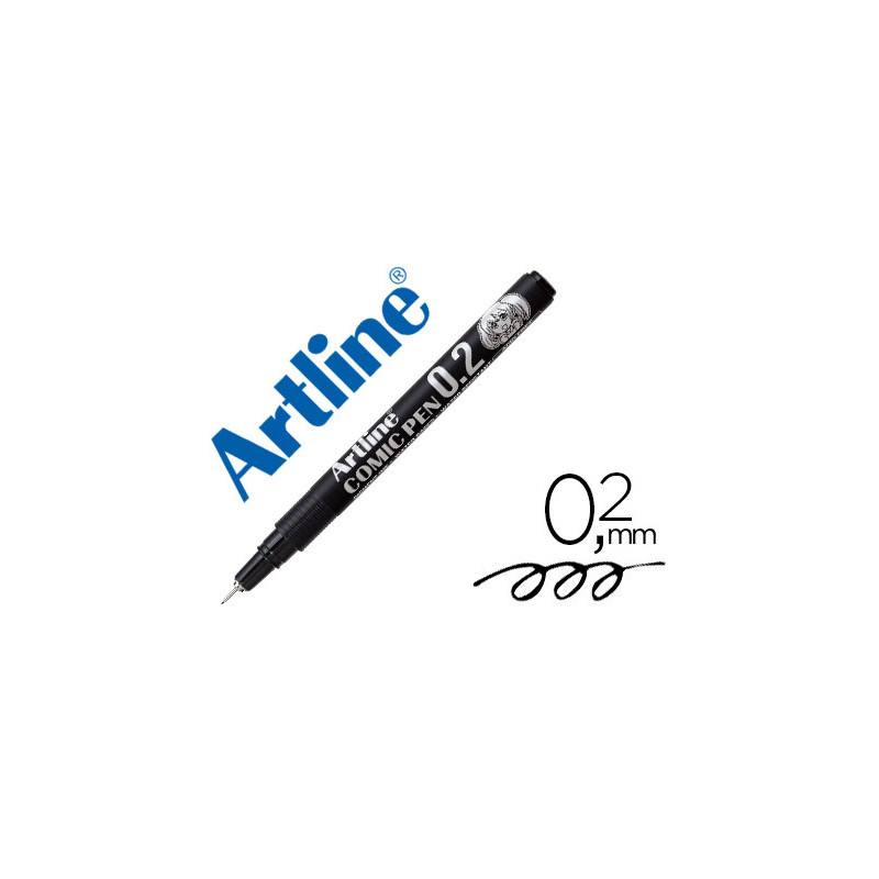 Rotulador artline calibrado micrometrico negro comic pen ek-282 punta poliacetal 0,2 mm resistente al agua
