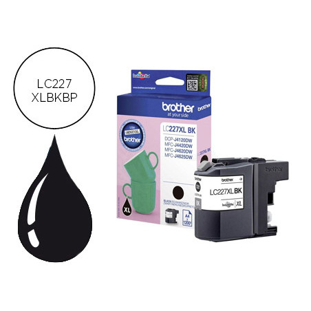 Ink-jet brother lc-227xl negro dcp-j4120dw / mfc-j4420dw / j4620dw / j4625dw 1200 pag