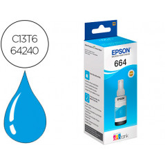 Tinta epson t6642 et2500/2550/ /14000/l475/565/575/4500 cian botella 70 ml 6.500 pag