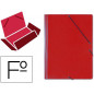 Carpeta gomas solapas carton saro tamaño folio rojo