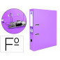 Archivador de palanca liderpapel folio documenta forrado pvc con rado lomo 75 mm lila compresor metalico