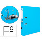Archivador de palanca liderpapel folio documenta forrado pvc con rado lomo 75 mm celeste compresor metalico