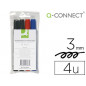 Rotulador q-connect marcador permanente estuche de 4 colores surtidos punta redonda 3.0 mm Rotulador q-connect marcador permanente estuche de 4 colores surtidos punta redonda 3.0 mm
