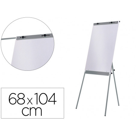 Pizarra blanca rocada con tripode para conferencias magnetica lacada brazo extensible 68x104 cm altura