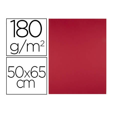 Cartulina liderpapel 50x65 cm 180g/m2 rojo navidad paquete de 25