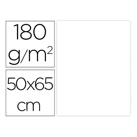 Cartulina liderpapel 50x65 cm 180g/m2 blanco paquete de 25