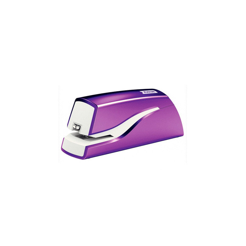 Grapadora petrus electrica e-310 wow violeta metalizado capacidad 12 hojas usa grapa nº 10