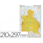 Mapa mudo color din a4 castilla-leon fisico