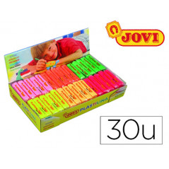 Plastilina jovi 70f tamaño pequeño caja de 30 unidades colores fluorescentes surtidos