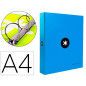 Carpeta 4 anillas 40 mm mixtas antartik a4 forrada color azul