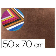 Goma eva con purpurina liderpapel 50x70cm 60g/ m2 espesor 2 mm marron