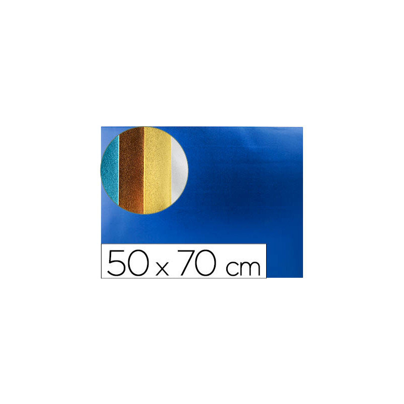 Goma eva liderpapel 50x70 cm espesor 2 mm metalizada azul