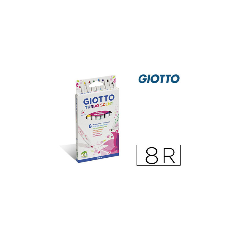 Rotulador giotto turbo scent fragancias florales caja de 8 unidades