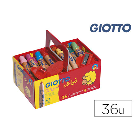 Lapices de colores giotto bebe super schoolpack de 36 unidades + 3 sacapuntas