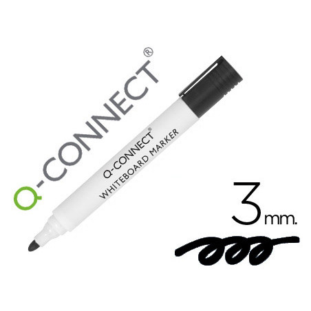 Rotulador q-connect pizarra blanca color negro punta redonda 3.0 mm