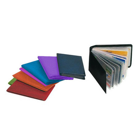 Portatarjetas de credito pvc base opaca capacidad 10 tarjetas expositor de 30 unidades colores surtidos