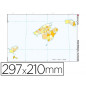 Mapa mudo color din a4 islas baleares politico