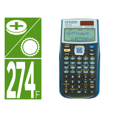Calculadora citizen cientifica sr-270x college 274 funciones negra