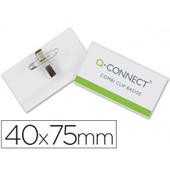 Identificador q-connect con pinza e imperdible kf17457 40x75 mm