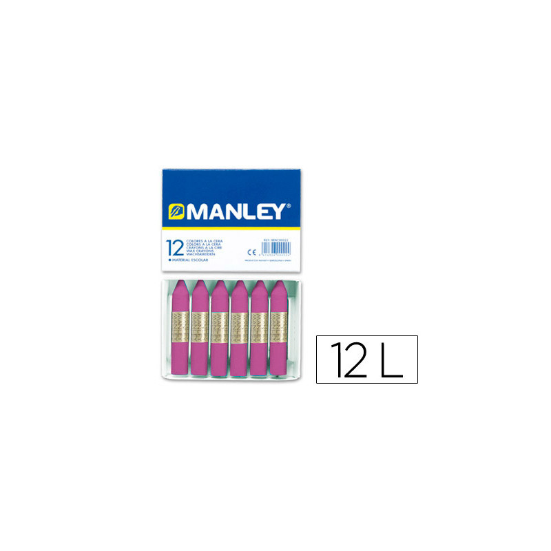 Lapices cera manley unicolor lila n.39 caja de 12 unidades