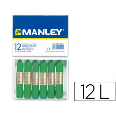 Lapices cera manley unicolor verde primavera n.25 caja de 12 unidades