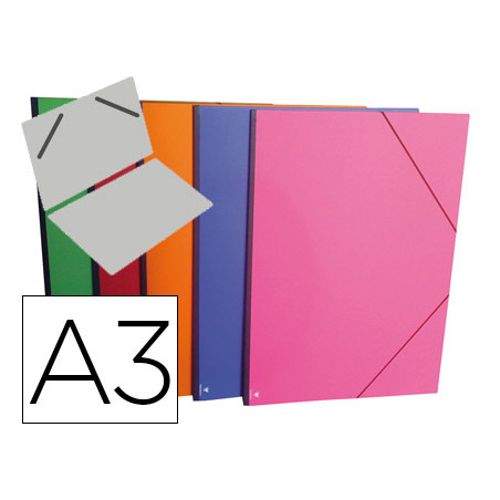 Carpeta planos clairefontaine din a3 con gomas carton gofrado colores surtidos
