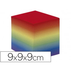 Taco papel quo vadis encolado colores arco iris 680 hojas 100% reciclado 90 g/m2 90x90x90 mm